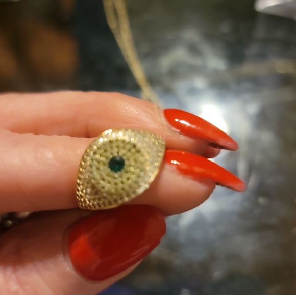 Melinda Maria Gold Necklace with Blue Evil Eye Necklace 79 Ring 52 Price For 1 - Picture 12 of 17